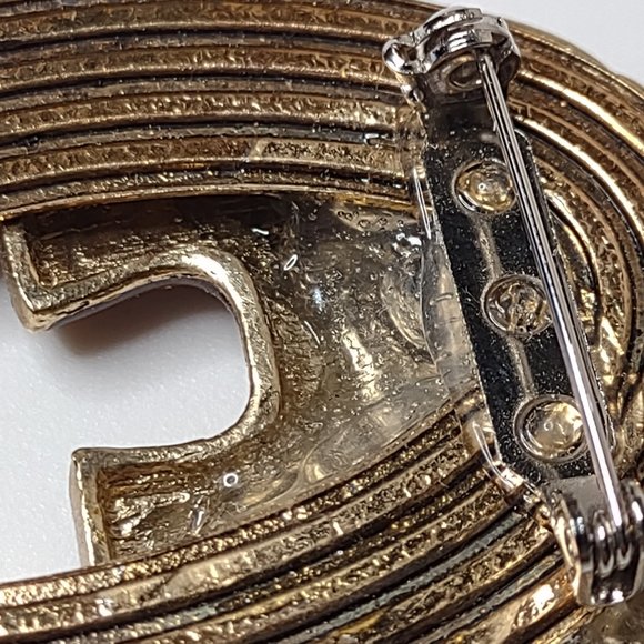 Gold Tone And Orange Dangling Bead Lucky Elephant Brooch - Picture 16 of 16